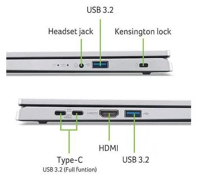 Immagine prodotto di Computer portatile ACER Aspire AG15-21P-R5XP, 15,6 pollici FHD, Athlon Silver 7120U, 8 GB di RAM, SSD da 128 GB, scheda grafica AMD Radeon, Windows 11
