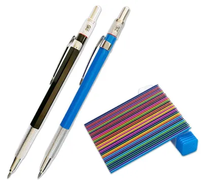 Obrázok produktu pre Sada mechanických ceruziek 2,0 mm s farebnými náplňami (čierna a modrá), 36 kusov