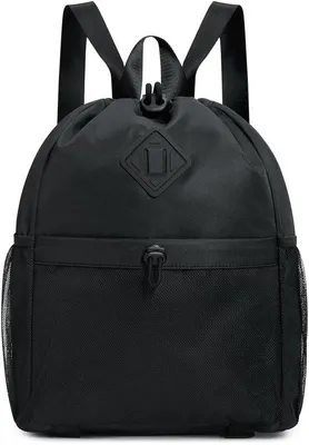 Produktbild von Unyqoos® Rucksack mit Kordelzug, Yogamattenriemen, wasserabweisend & reißfest, 40 x 40 cm, verstecktes Rückenfach, Seitentaschen, verstellbare Träger