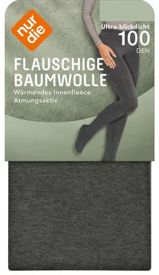 Produktbild von NUR DIE Damen Strumpfhose Flauschige Baumwolle 100 DEN - anthrazitmelange - Größe 38-40