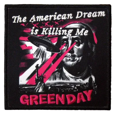 Obrázek produktu pro Green Day - Nažehlovací nášivka "American Dream" - polyester RO12880 (Jedna velikost) (Černá/Bílá/Růžová)