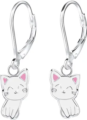 Produktbild von Katzen Ohrringe Kinder: Ohrhänger Silber 925