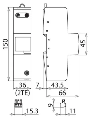 Productafbeelding van DEHN Combinatiebeveiliging venCI DVCI1 255FM, 1-polig, Type 1