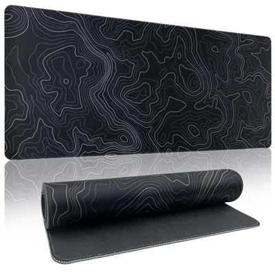 Productafbeelding van Gaming muismat XXL, 900 x 400 mm – Zwarte muismat met ergonomisch ontwerp – antislip, duurzaam en responsief textieloppervlak, geschikt voor gaming en thuiswerken