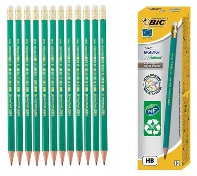 Produktbild von BIC Bleistift HB mit Radiergummi 12 Stück