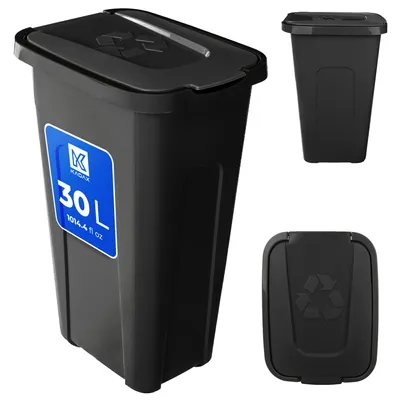 Produktbild von KADAX Abfallbehälter zur Trennung von 30 l Mülleimer mit Deckel Schwarz