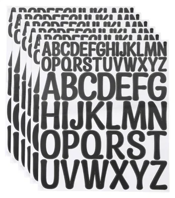Vinyl-Buchstabenaufkleber 312 Stück, 6 Bögen, 5 cm, schwarz