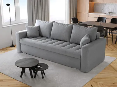 Produktbild von BroMARKT Sofa mit Schlaffunktion LUIS 200x140 cm Couch mit Bettkasten Grau