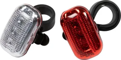 Imagen del producto de Faro delantero y trasero ovalados para bicicleta, con 3 LEDs cada uno