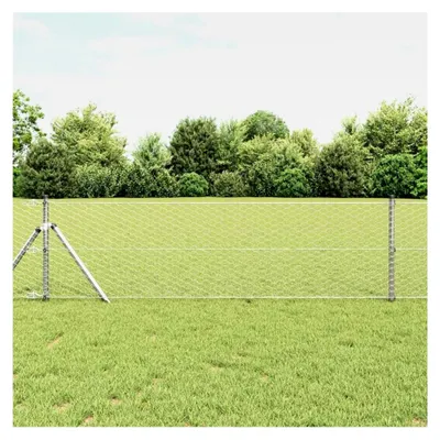 Produktbild von Zaunpfosten Silber 10 x 0,6 m (36 mm Netz) Stahl Gartenzaun für Hundezaun, Weidezaun, Gartenzaun und Hühnerzaun mit Bodenbefestigung
