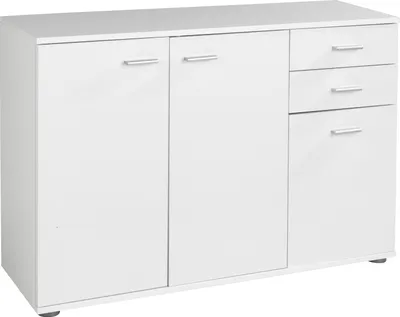 Produktbild von Kommode - Weiß - B 106 cm - drei Türen - zwei Schubladen - ein Einlegeboden