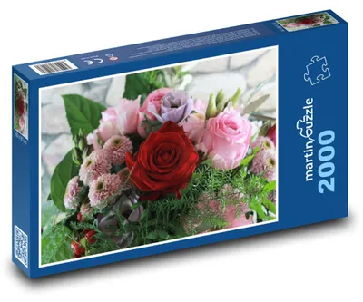 Produktbild von martinpuzzle - Puzzle 2000 Teile - Bunter Valentinstagsstrauß