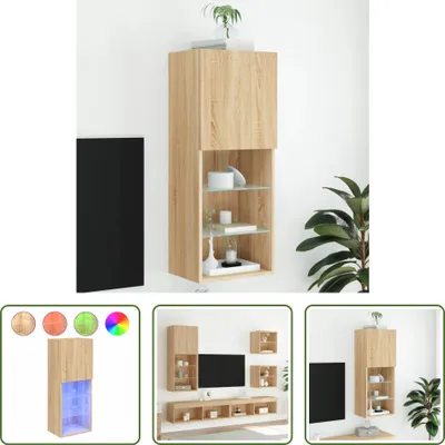 Produktbild von The Living Store TV-Schrank mit LED-Leuchten Sonoma-Eiche 40,5x30x102 cm