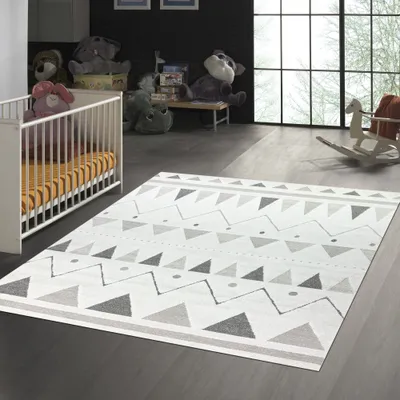 Produktbild von Teppich Spielezimmer Kinderzimmer 3d-Effekt Muster Creme Größe - 80 x 150 cm