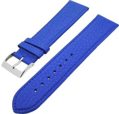 Produktbild von Uhrenarmband Kalbsleder flach mit Naht Meerblau 20mm Dornschließe