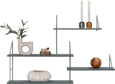 Produktbild von Wandregal >HarlemWandregal< in Hellbraun, Massivholz - 99x62x17,5cm (BxHxT)