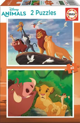 Obrázok produktu pre Educa Borras - Puzzle Disney Krl Lew 2x48 elementw - Oficjalny Produkt