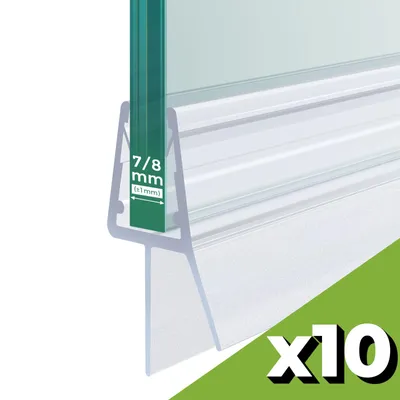 Image de S'AFIELINA Joint de douche 10 pièces 60cm pour verre de 7-8mm - joint de remplacement déflecteur d'eau anti-balancement pour cabine de douche salle de bain
