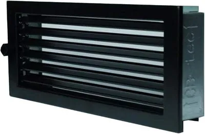 Image de Grille de ventilation en métal noir, dimensions 45x23 cm, pour poêles à bois et cheminées