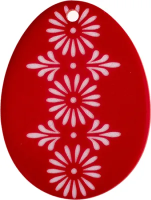Obrázek produktu pro Dekorace vajíčko červená - 35x25 mm - Červená