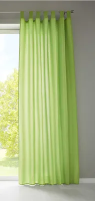 Produktbild von 1er Set Vorhang Schal Schlaufen »Berlin« HxB 245x140 cm Apfelgrün Blickdicht Microsatin Lichtdurchlässig Kräuselband Uni Matt, 20400N