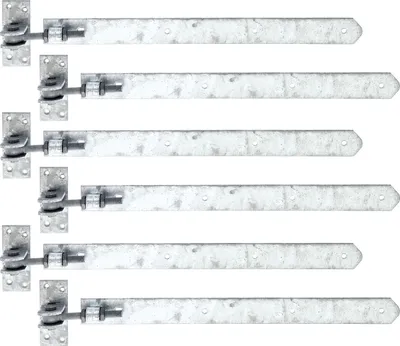 Produktbild von Alberts 868857 Ladenband, gerade, Abschluss abgerundet, verstellbar um 30 mm, feuerverzinkt, 460 x 40 mm, 6er Set