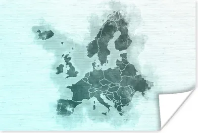 Produktbild von MuchoWow® Poster Karte - Europa - Grün 30x20 cm - Plakate - Print