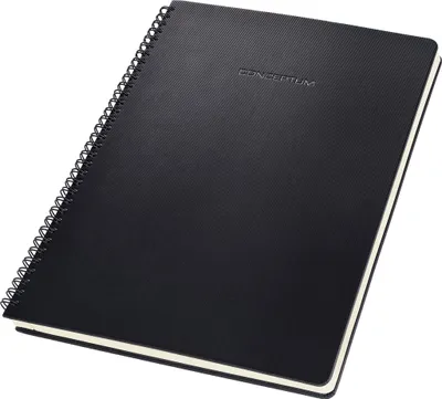 Produktbild von SIGEL CO820 Spiralblock Conceptum, Hardcover, ca. A4, kariert, schwarz, 160 S.