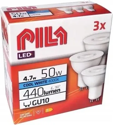 Obrázek produktu pro LED žárovka GU10 4,7 W, studená barva, 3 kusy