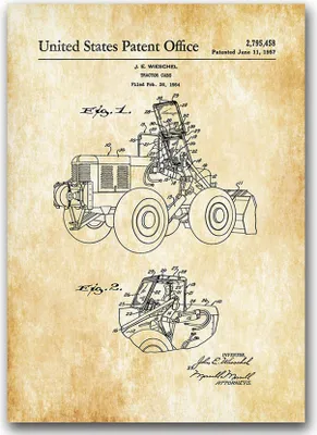 Produktbild von Poster - Canvas - Leinwand - 59,4 cm x 84,1 cm - Fotoposter - Leinwandkunst - Traktor Patent Wieschel