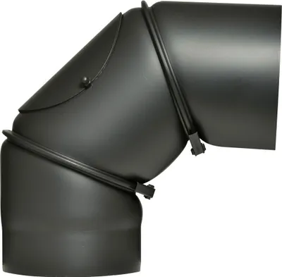 Produktbild von FireFix Ofenrohrbogen 90°, Ø 130 mm, mit Reinigungstür, schwarz
