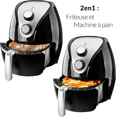 Image de Friteuse électrique à air chaud 3,2 L 1300 W avec moule à gâteau livret de recettes