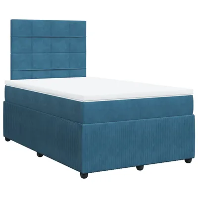 Produktbild von Boxspringbett mit Matratze Dunkelblau 120x200 cm Samt
