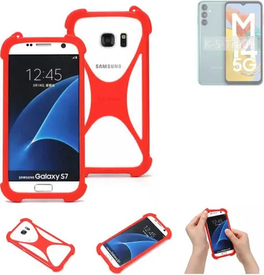 Produktbild von K-S-Trade Handy-Hülle kompatibel mit Samsung Galaxi M14 5G Schutz-Hülle Bumper Silikon Schutz Hülle Cover Case Silikoncase Silikonbumper TPU