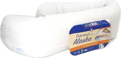 Produktbild von Alaska Nackenrolle Comfort Blau Câlin bauschig 100% Baumwolle 160 cm Weiß;