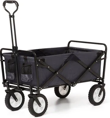 Produktbild von Famanu Bollerwagen 94 l, 80 kg, klappbar und stabil - Schwarz