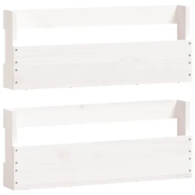 Produktbild von vidaXL Wand-Schuhregale 2 Stk. Weiß 59x9x23 cm Massivholz Kiefer