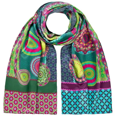 Produktbild von Elzusha – Seidentuch mit Mandala-Muster, 172 x 42 cm