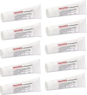 Imagen del producto de Wagner Heißlagerfett 10 x 50 g: Grasa especial de alta temperatura para rodamientos, sistemas de encendido y contactos eléctricos