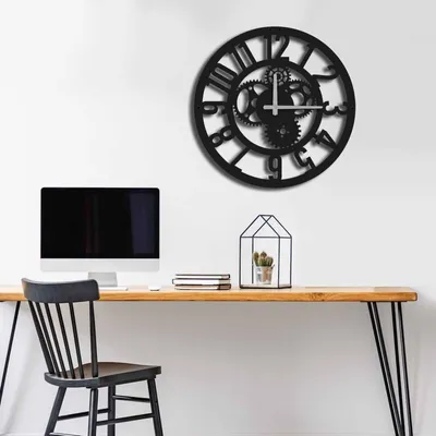 Produktbild von Opviq, MTS- NRA1123, Schwarz, Wanduhren, 49 x 49 cm, 100% Metall (Dicke: 1