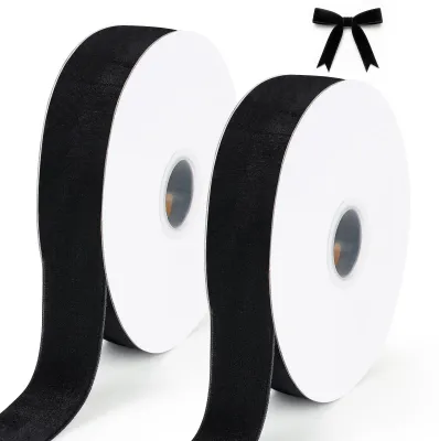 Samtband schwarz 25 mm x 18 m für Geschenke & Basteln