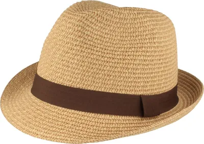 Knautschbarer Borten-Trilby Strohhut von Hut-Breiter in beige