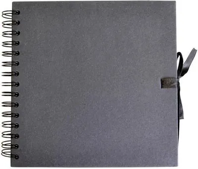 Produktbild von Scrapbook Album 20 x 20 cm, Schwarz, 40 schwarze Blätter, Spiralalbum, Fotoalbum