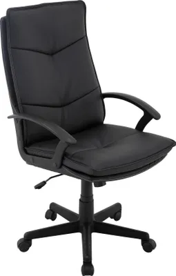 Produktbild von Drehstuhl FM-2295, schwarz, Kunstleder, Armlehnen, Wippmechanik, 120 kg