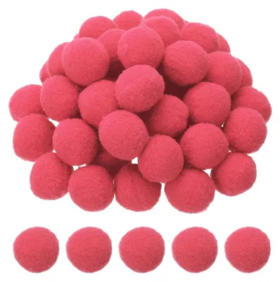 Pompons 25 mm, 500 Stück, hellrot, flauschig, für DIY-Bastelarbeiten