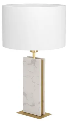 Productafbeelding van Eglo verlichting, tafellamp LB25 BELESAR, E27, max. 40W, messinglook, wit