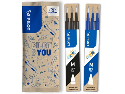 Produktbild von PILOT Ersatzmine FriXion Ball/Clicker 0.7 - 6er Set, Schwarz, Blau