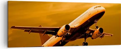 Produktbild von Bild auf Leinwand - Leinwandbild - Passagier Flugzeug Flugzeug Flügel - 140x50cm - Wand Bild - Wanddeko - Leinwanddruck - Bilder - Kunstdruck - Leinwand bilder - Wandkunst - AB140x50-0368