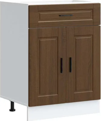 Image de vidaXL Élément bas de cuisine Porto brun imitation chêne Matériau dérivé du bois
