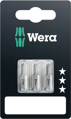 Produktbild von Wera Bitset 3tlg. Innen-6-kant 2-2,5-3 / 25mm 1 / 4 Zoll6-kant C6,3 zähhart auf Karte 840 / 1Z Set A SB - 5073342001